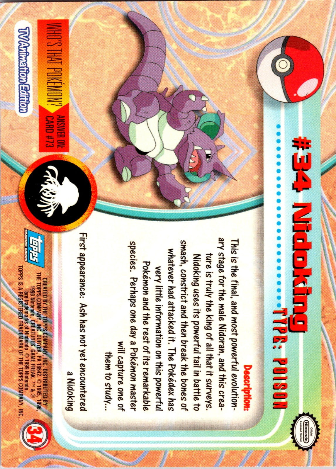 1999 Topps TV Nidoking MP  P128