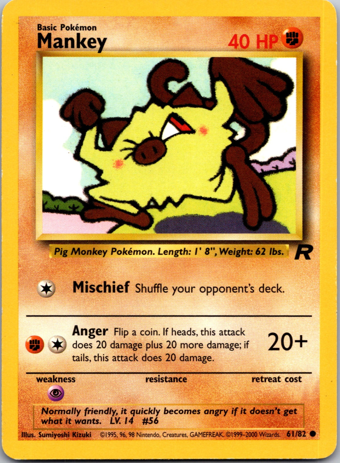 2000 Team Rocket 61/82 Mankey Common M286