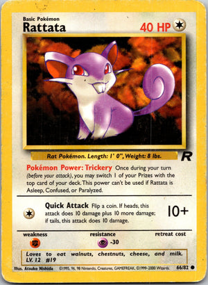 2000 Team Rocket 66/82 Rattata Common M187