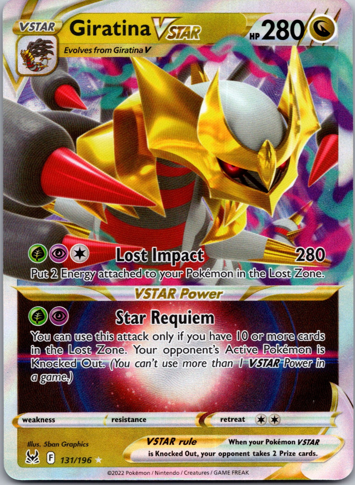 2022 SWSH11: Lost Origin 131/196 Giratina VSTAR NM