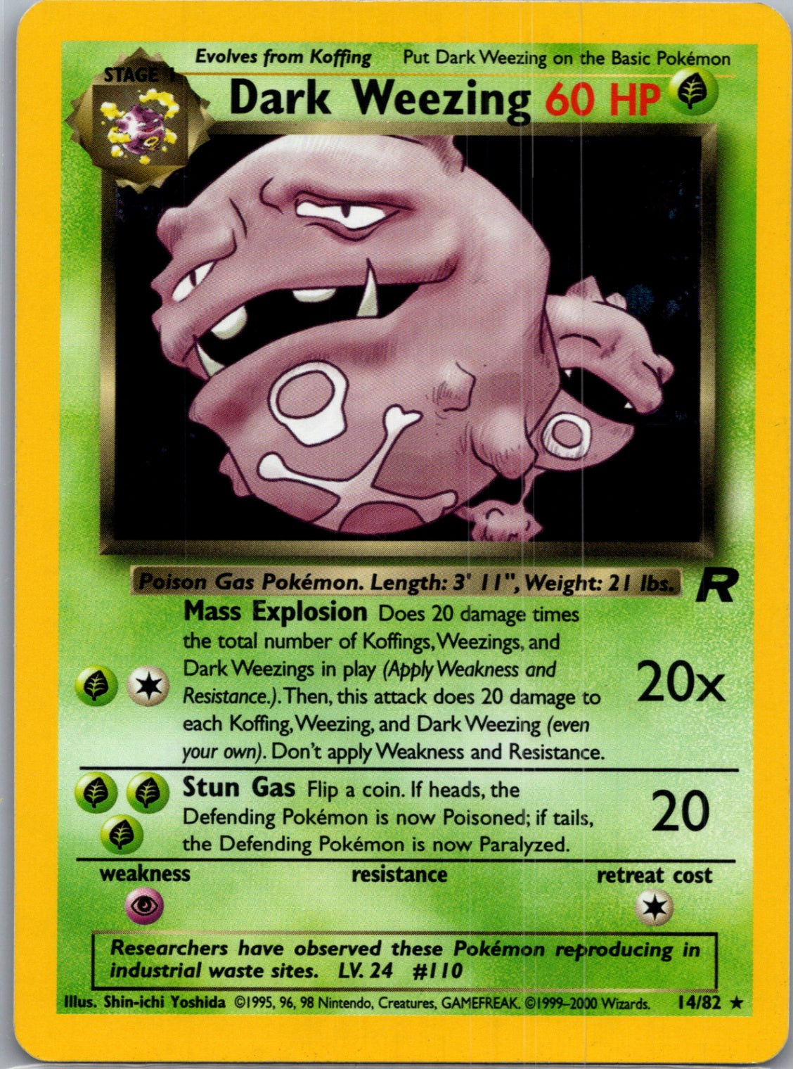 2000 Team Rocket 14/82 Dark Weezing (14) Holo Rare G211