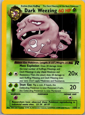 2000 Team Rocket 14/82 Dark Weezing (14) Holo Rare G211