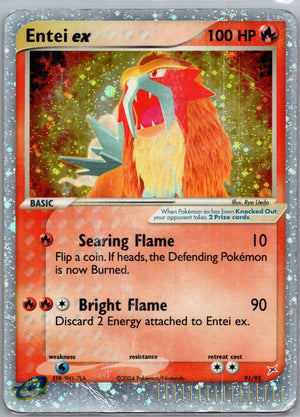 2004 Team Magma vs Team Aqua 91/95 Entei ex Ultra Rare F13