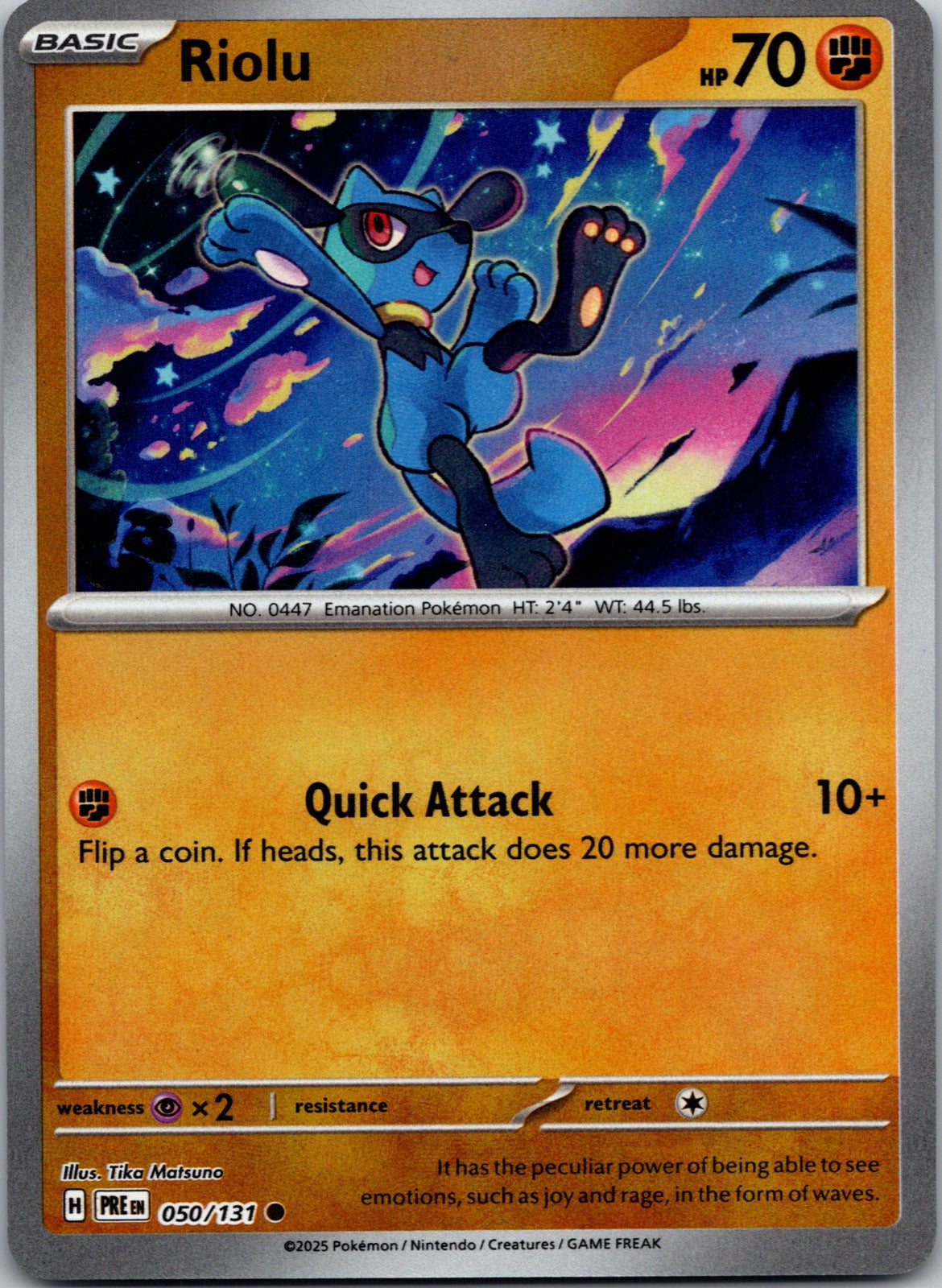 2025 SV: Prismatic Evolutions 050/131 Riolu NM