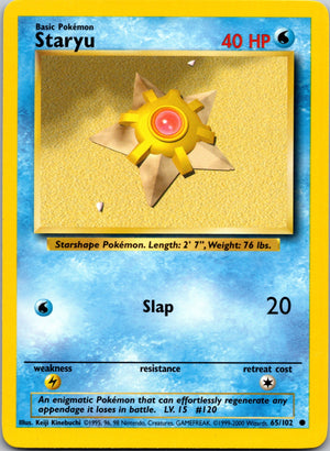 1999 Base Set #065/102 Staryu Common C92