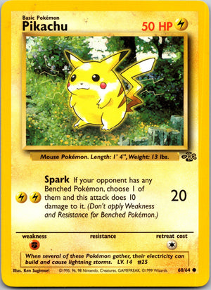 1999 Jungle 60/64 Pikachu Common L64