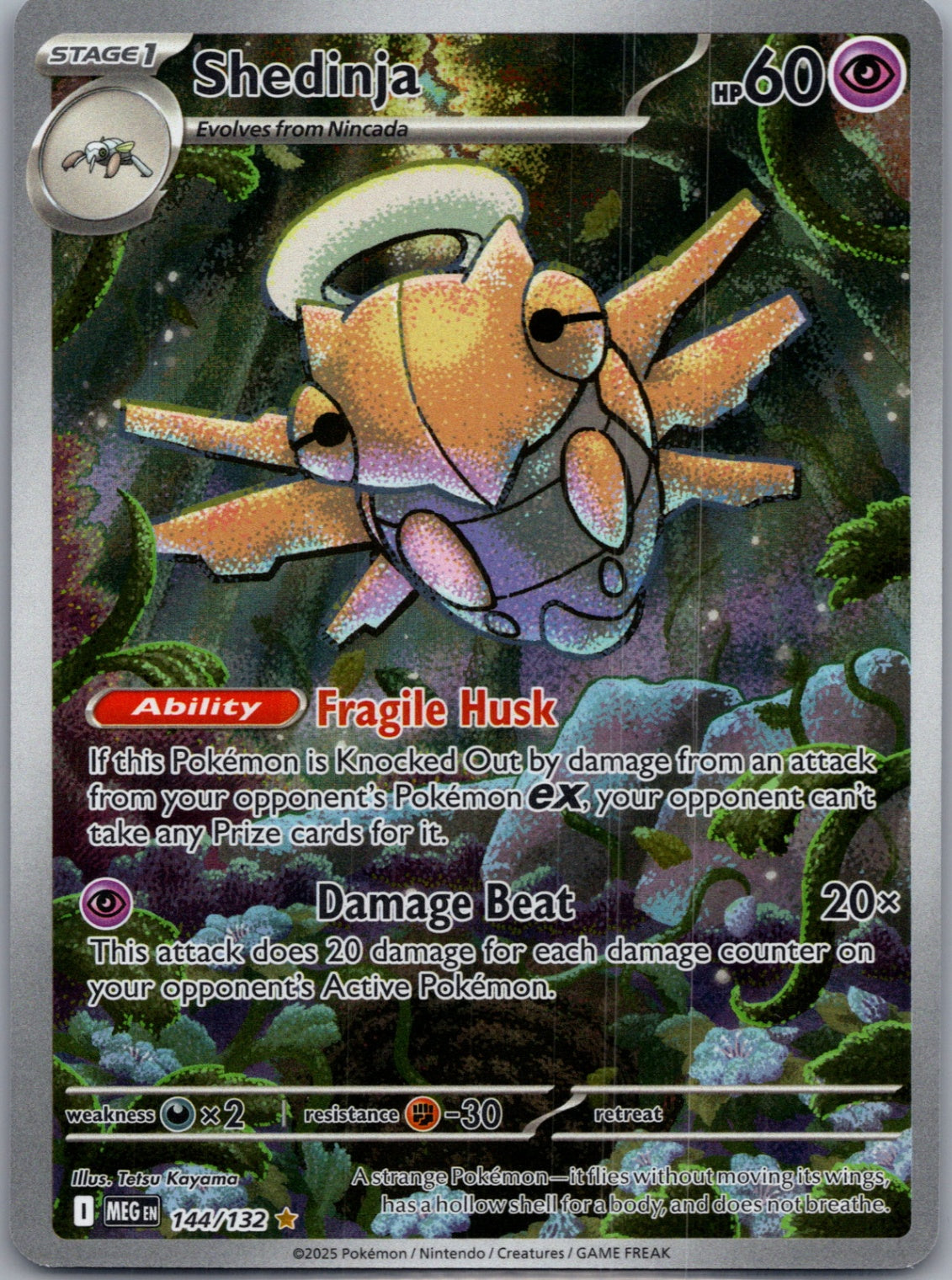 Shedinja Holofoil Illustration Rare ME01: Mega Evolution 144/132 NM