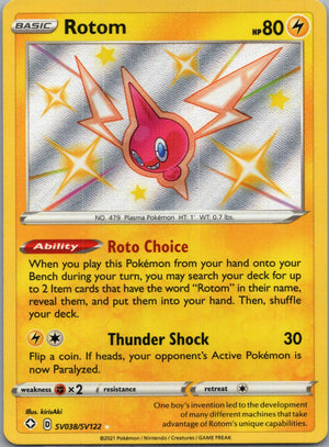 2021 Shining Fates: Shiny Vault SV038/SV122 Rotom Shiny Holo Rare F144