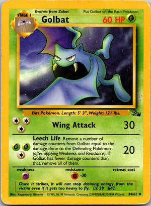 1999 Fossil 34/62 Golbat LP