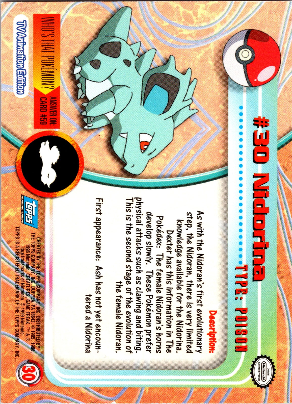 1999 Topps TV Nidorina LP  P183
