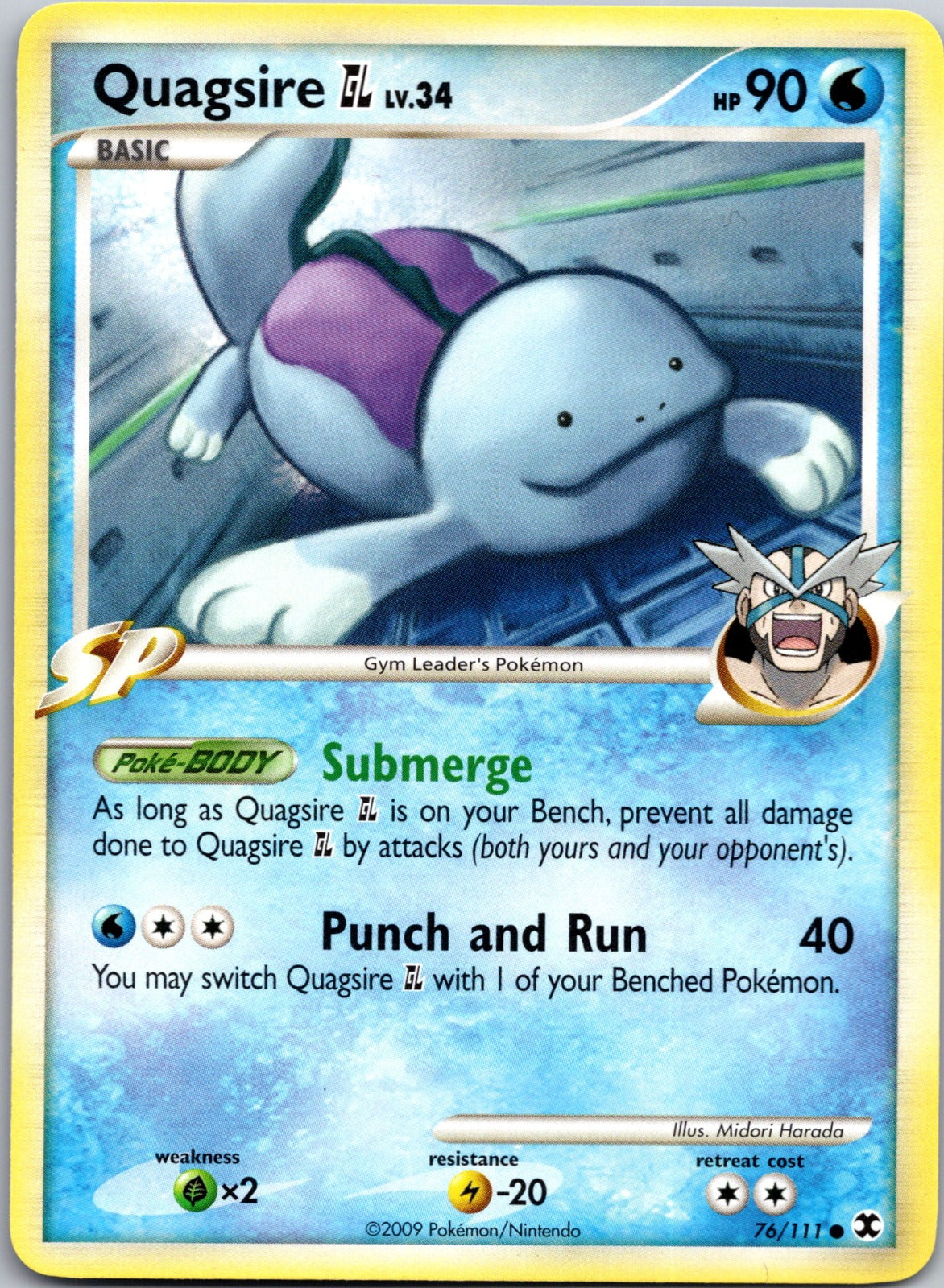 2009 Rising Rivals 76/111 Quagsire GL LP F16