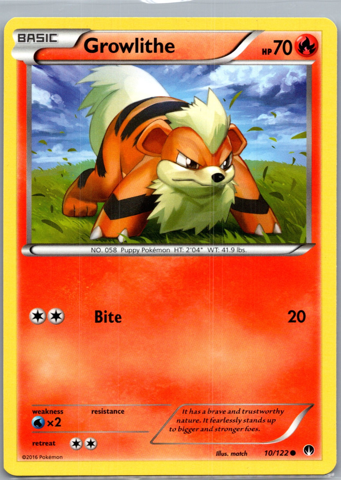 2016 XY - BREAKpoint 10/122 Growlithe LP S287