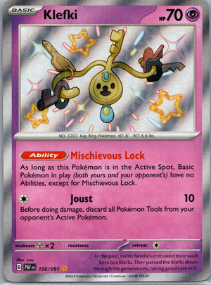 2024 SV: Paldean Fates 159/091 Klefki Shiny Rare F151
