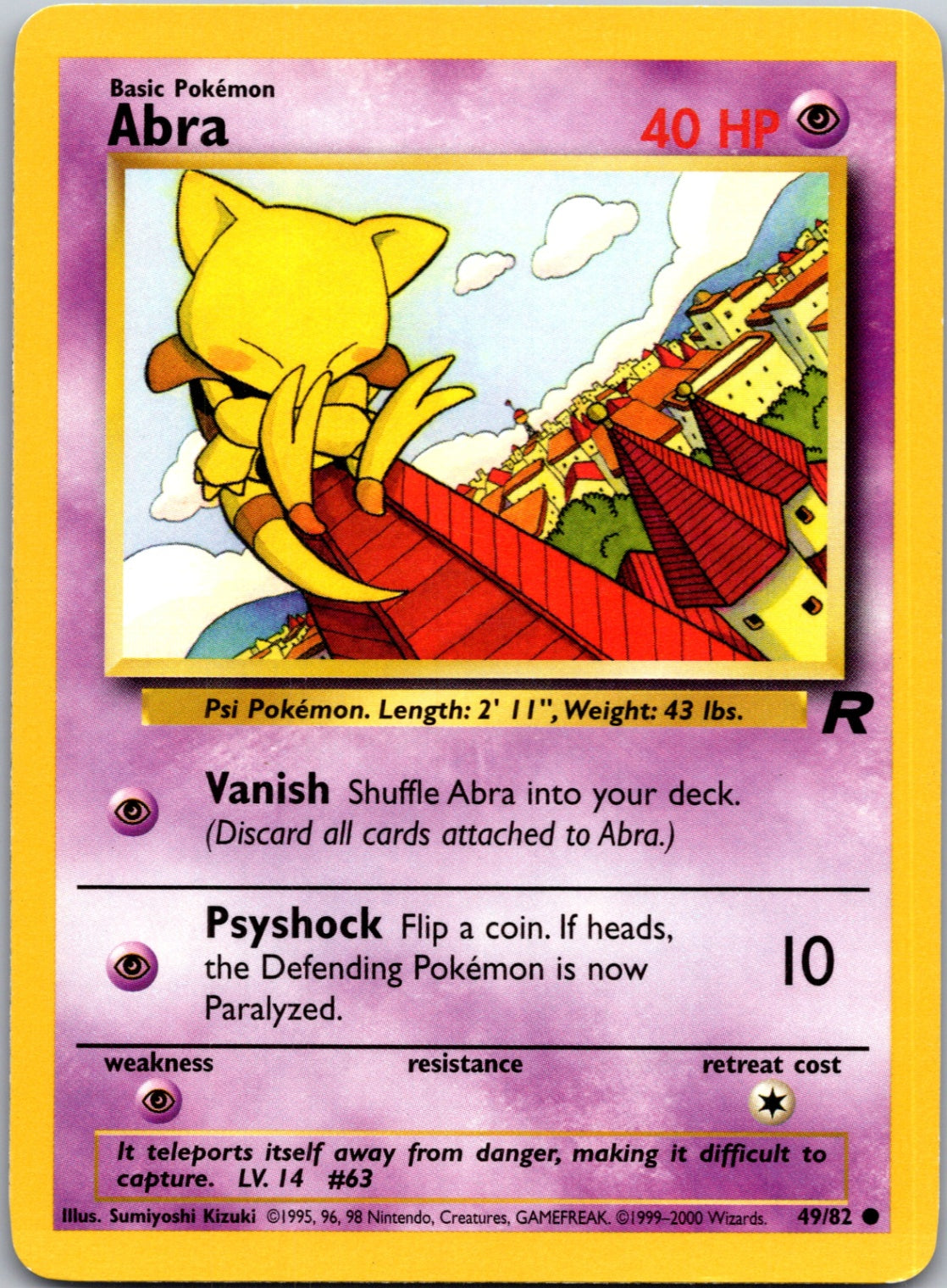 2000 Team Rocket 49/82 Abra Common M190