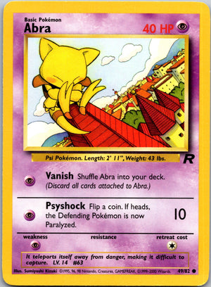2000 Team Rocket 49/82 Abra Common M190