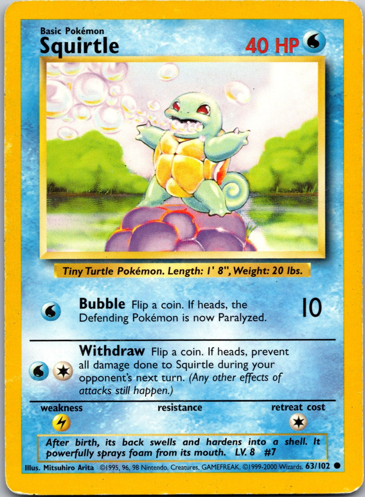 1999-2000 Base Set 062/102 Squirtle MP Z294