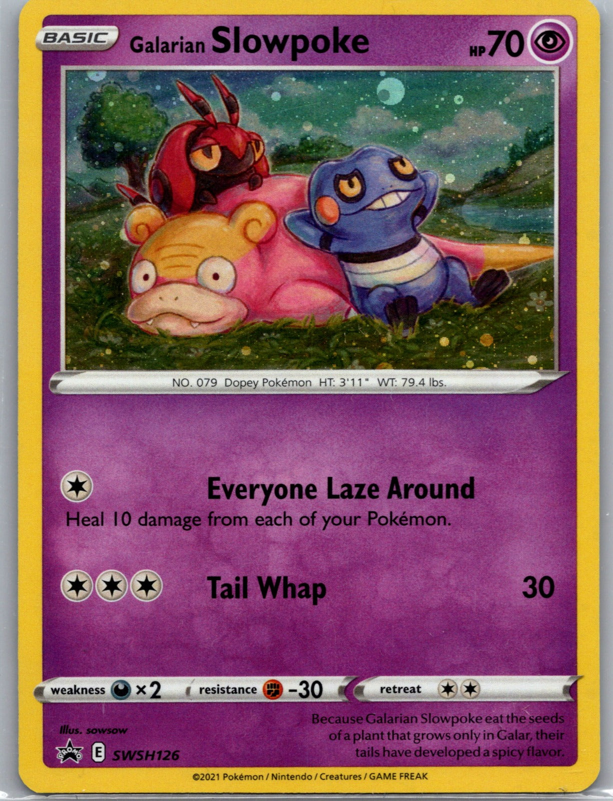 2019 SWSH: Sword and Shield Promo Cards SWSH126 Galarian Slowpoke LP