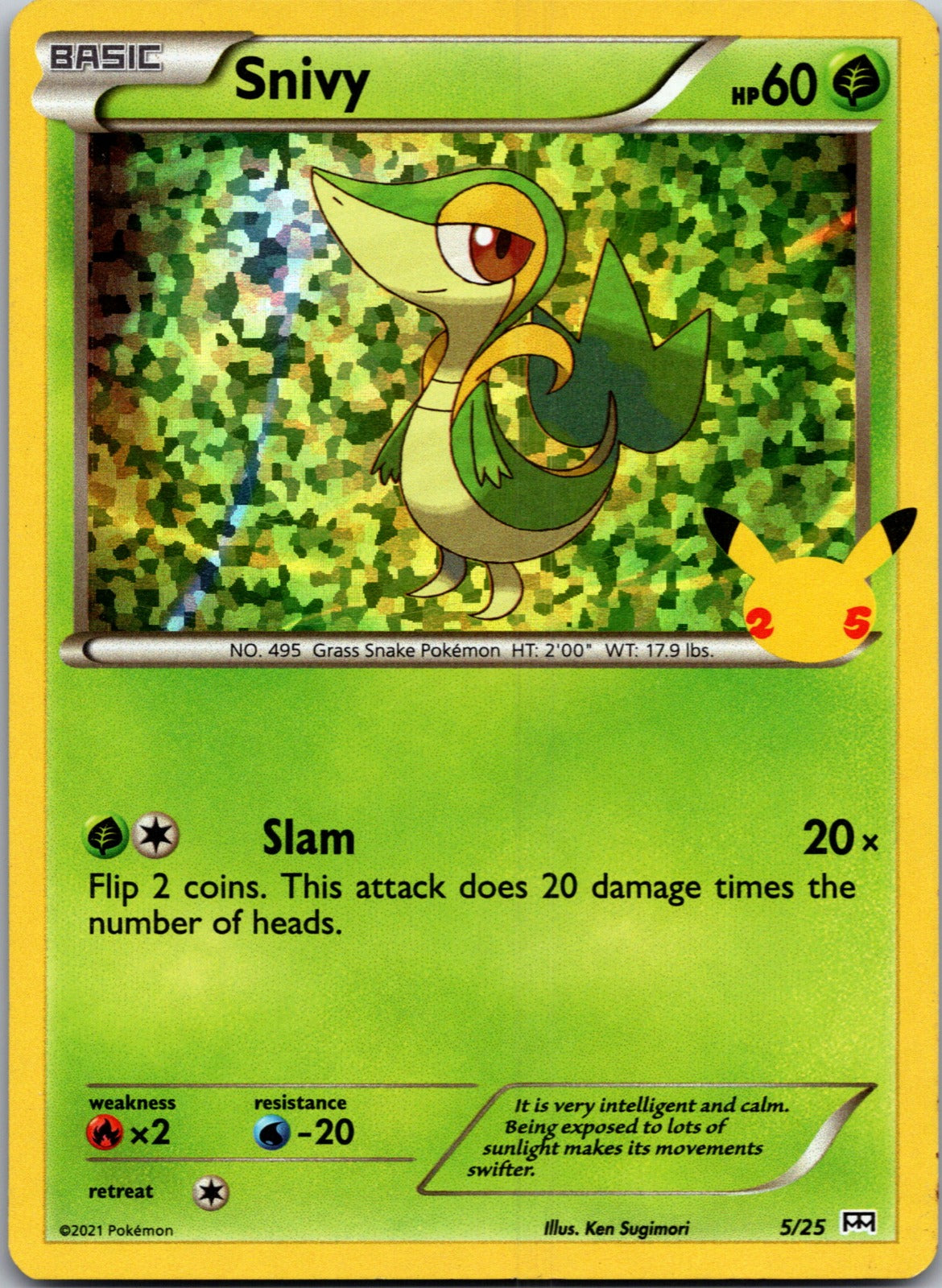 2021 McDonald's 25th Anniversary Promo 005/025 Snivy (Holo) NM  X315