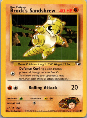 Gym Heroes 071/132 Brock's Sandshrew (71) Common NM