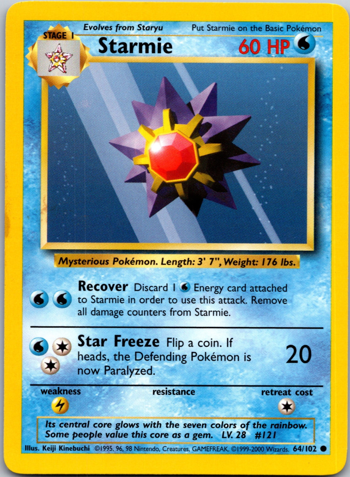1999 Base Set  064/102 Starmie Common L119