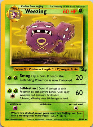 1999 Fossil #45/62 Weezing Uncommon B113