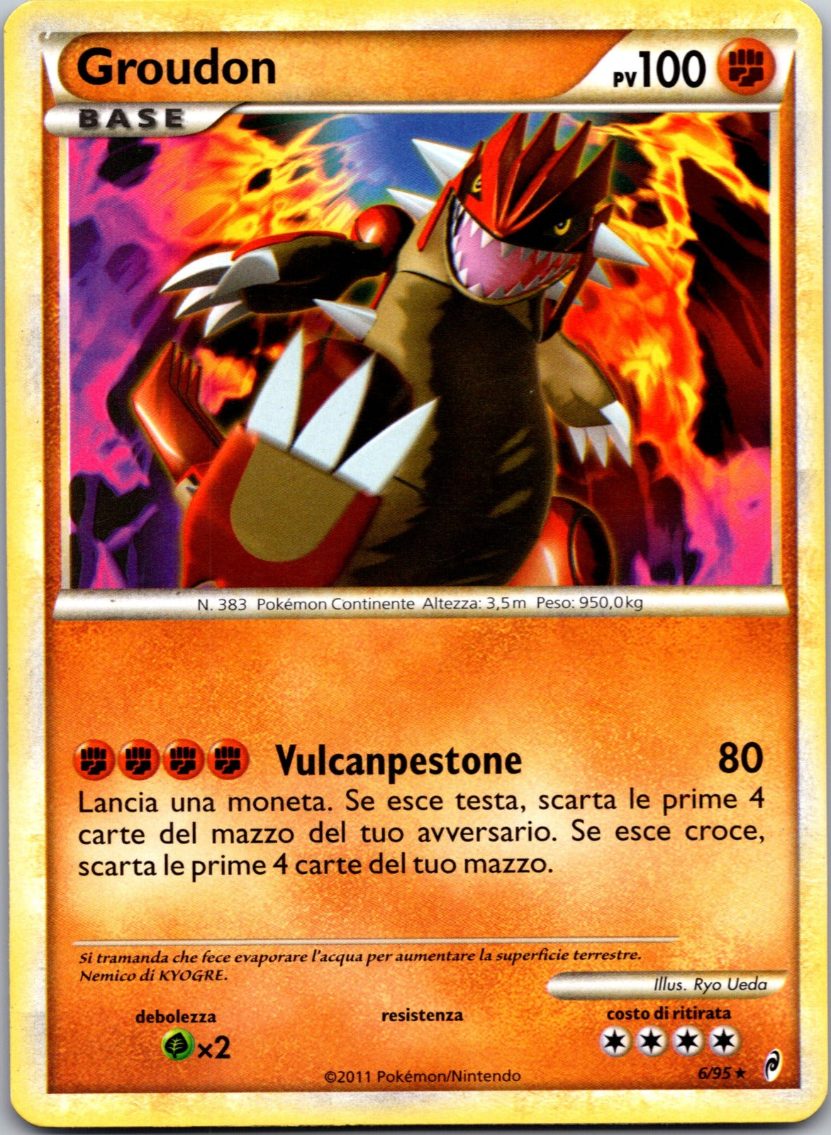 2011 Groudon Call of Legends 6/95 NM