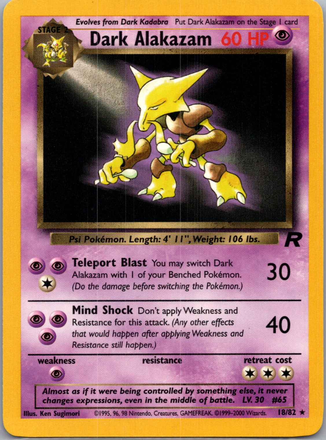 2000 Team Rocket 18/82 Dark Alakazam (18) Rare G294