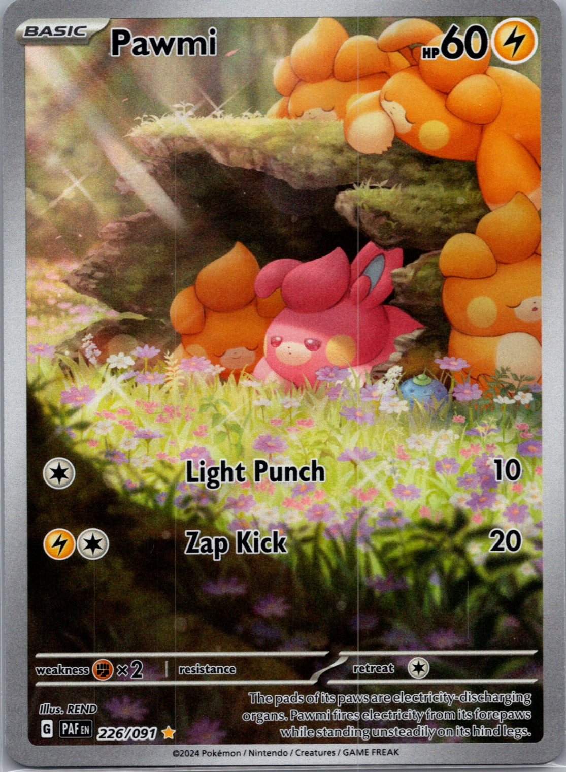 Pawmi Holofoil Illustration Rare SV: Paldean Fates 226/091 NM