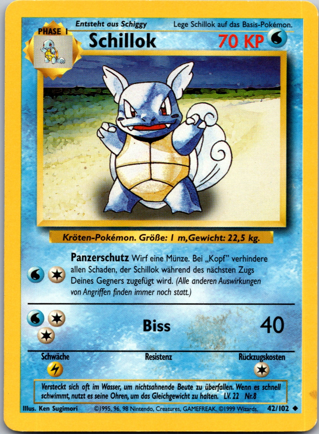 1999 Base Set  042/102 Wartortle Uncommon (German) M260