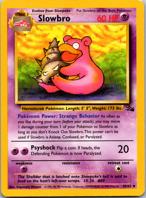 1999 Fossil 43/62 Slowbro Uncommon B37