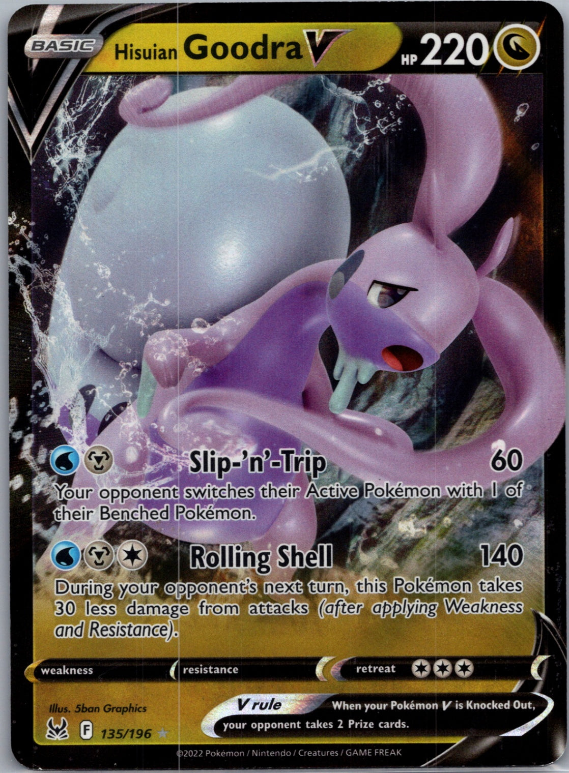 SWSH11: Lost Origin 135/196 Hisuian Goodra V Ultra Rare NM