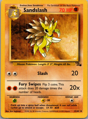 Fossil 41/62 Sandslash Uncommon NM