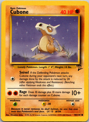 Cubone Common Base Set 2 070/130 LP