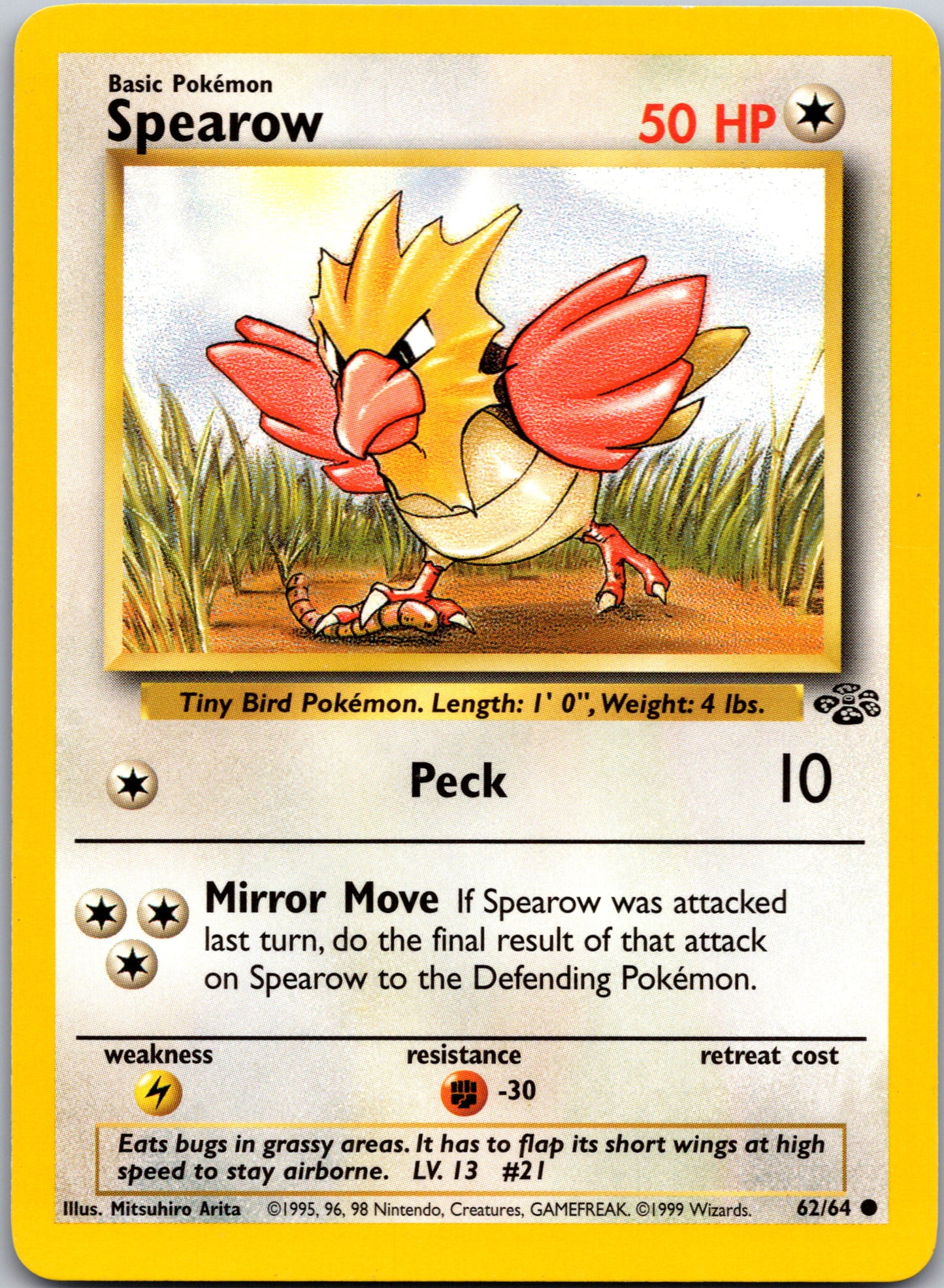 1999 Jungle 62/64 Spearow Common A159