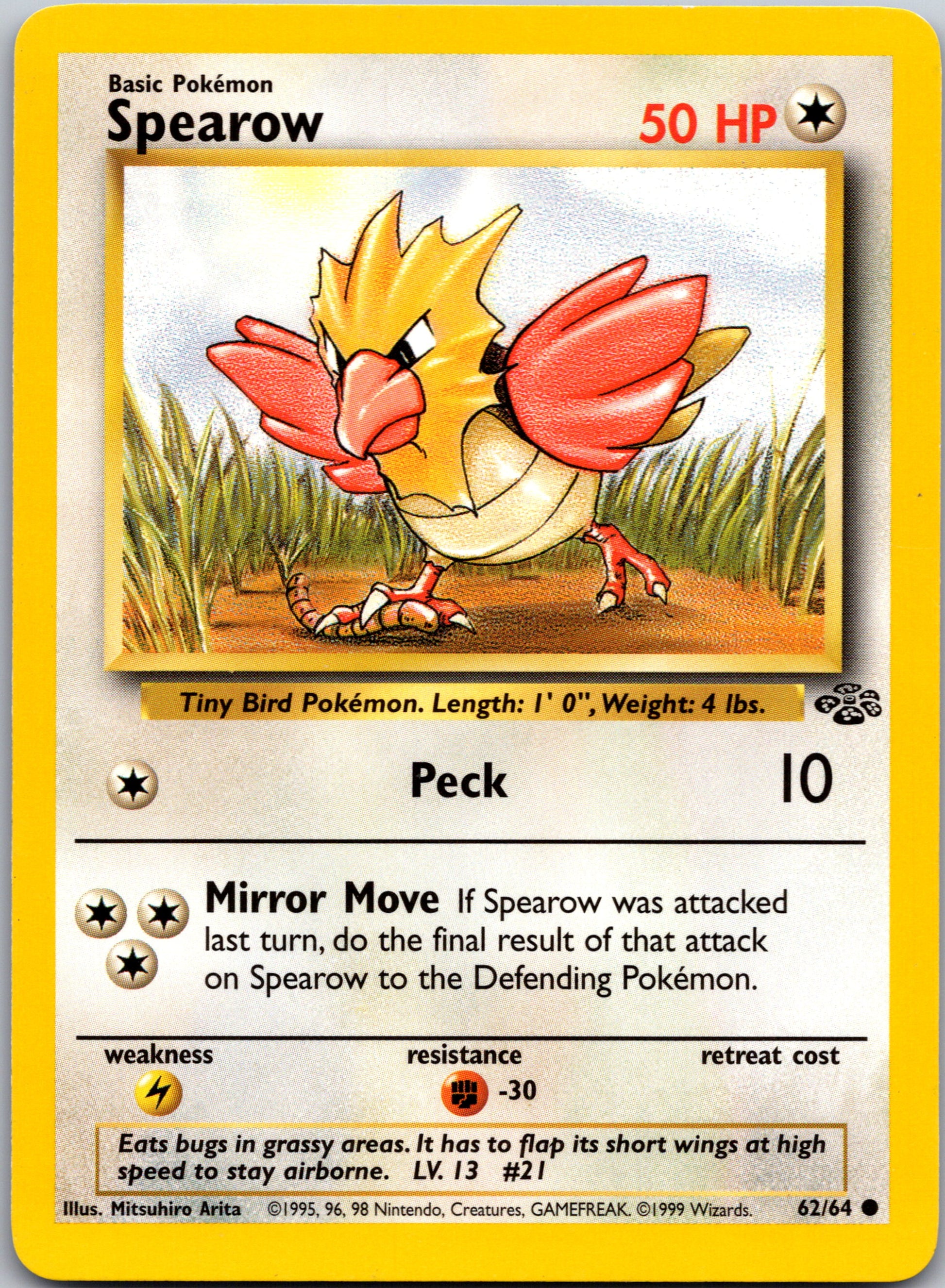 1999 Jungle 62/64 Spearow Common A159
