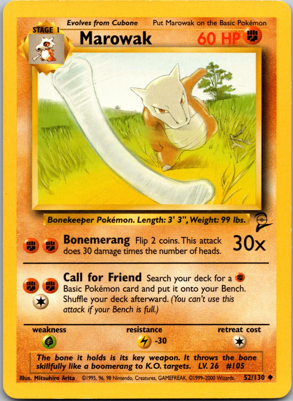 2000 Base Set 2 052/130 Marowak LP