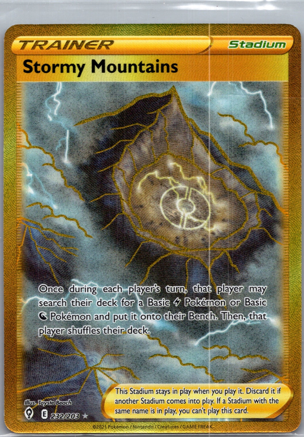 2021 SWSH07: Evolving Skies 232/203 Stormy Mountains (Secret) Secret Rare G334