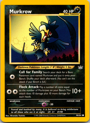 2001 Neo Revelation 46/64 Murkrow Common A53