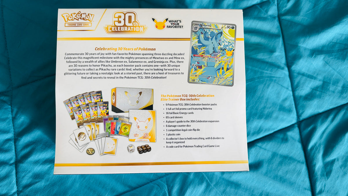 Pokemon 30th Anniversary Celebration Elite Trainer Box ETB In Hand (One Tear)