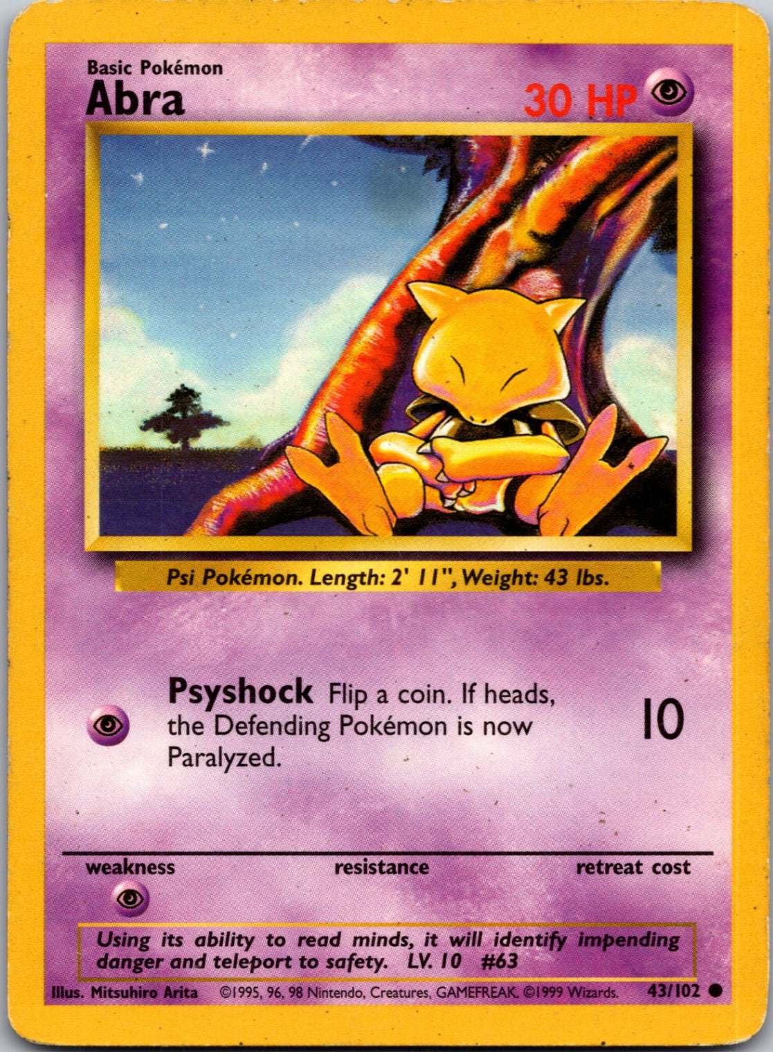 1999 Base Set  043/102 Abra Common M271