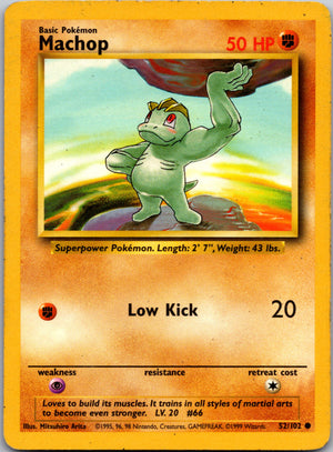 1999 Base Set 052/102 Machop Common A187
