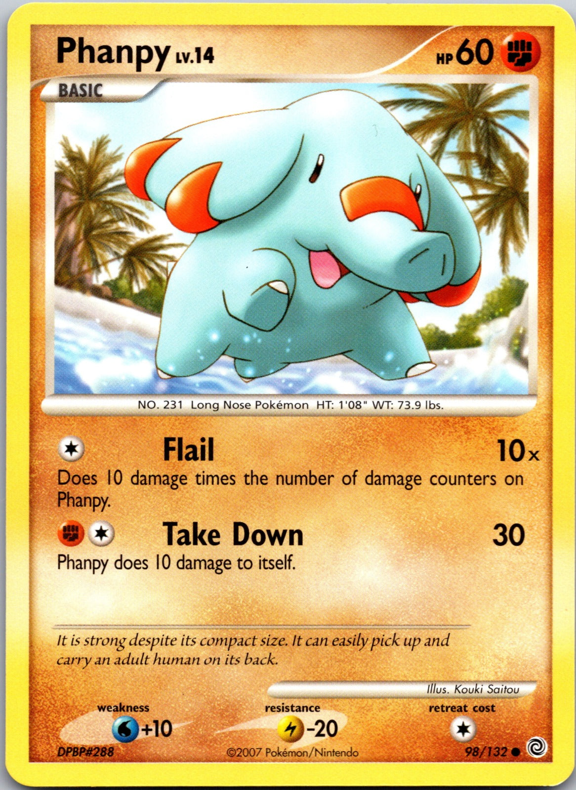 2007 Secret Wonders 98/132 Phanpy LP Z6
