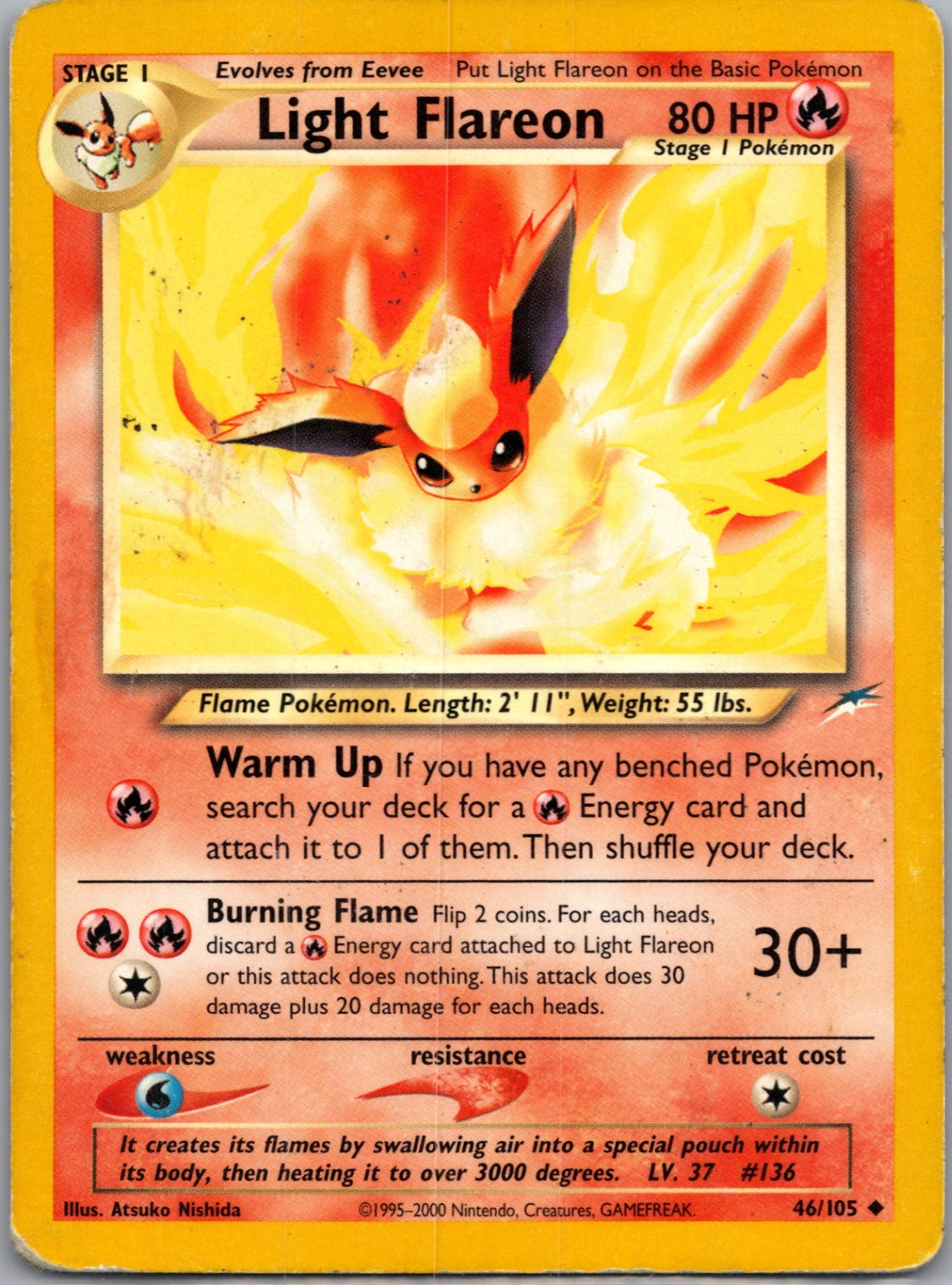 Neo Destiny 046/105 Light Flareon Uncommon NM