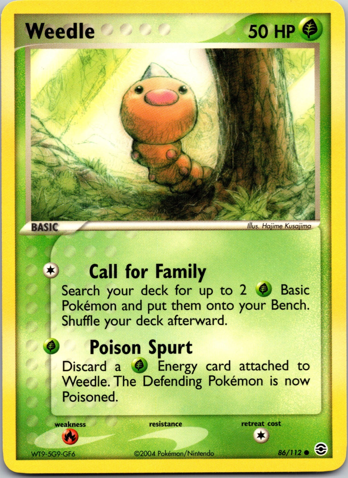 2004 FireRed and LeafGreen 86/112 Weedle LP Y226