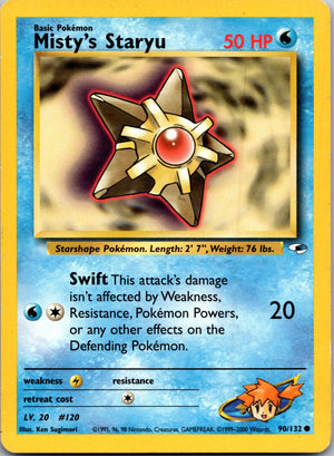 2000 Gym Heroes 090/132 Misty's Staryu LP
