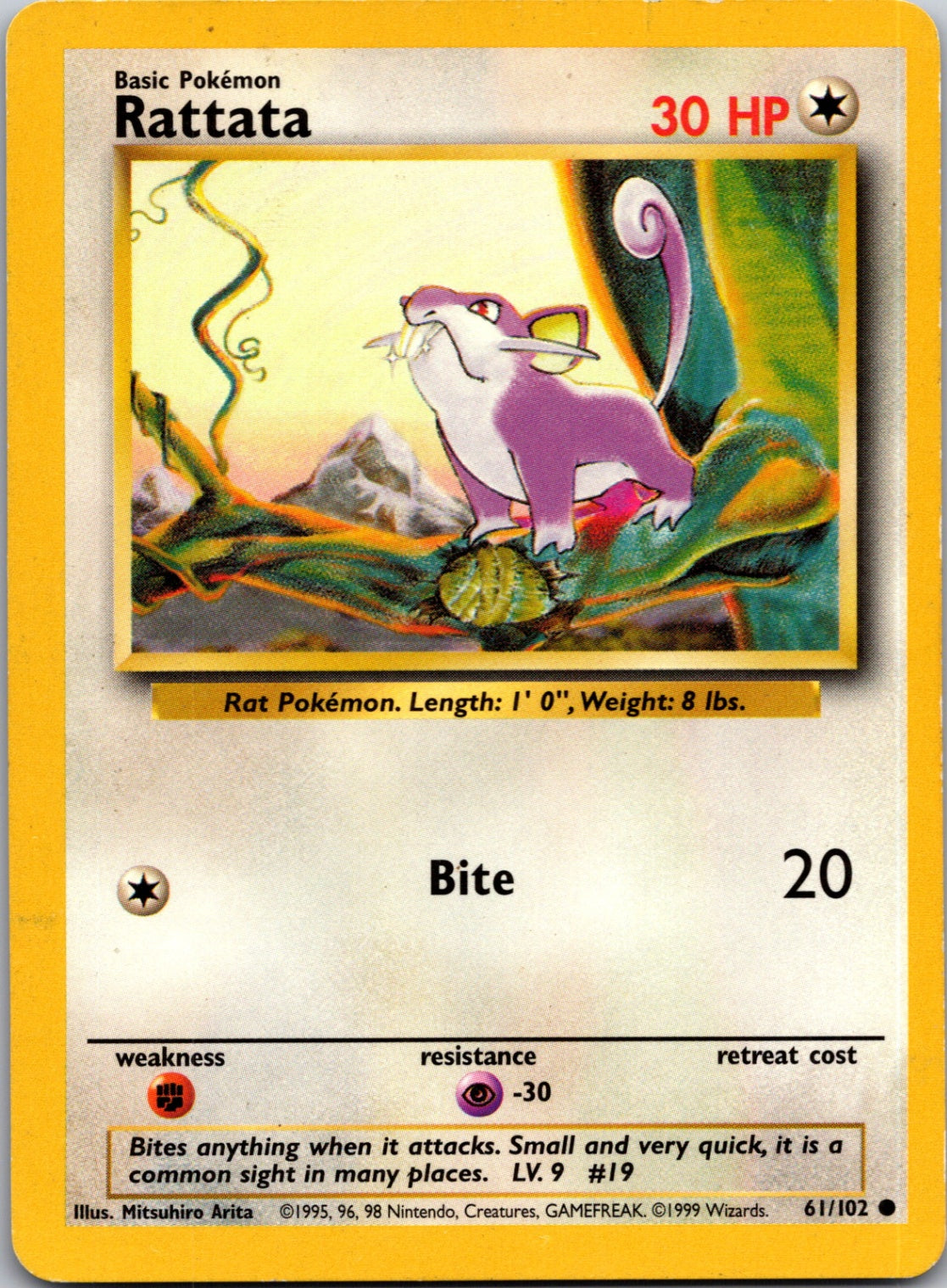 1999 Base Set  061/102 Rattata Common M321