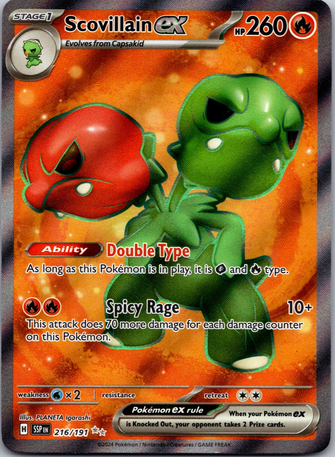 2024 SV08: Surging Sparks 216/191 Scovillain ex NM