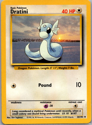 1999 Base Set  026/102 Dratini Uncommon M91