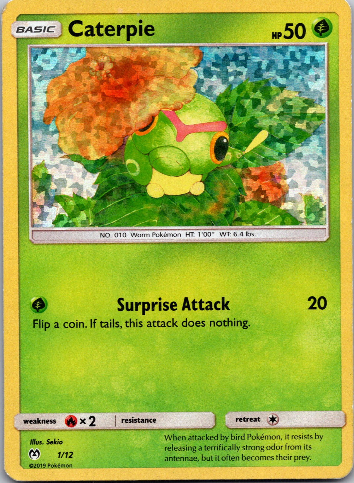 2019 McDonald's Promos 2019 001/012 Caterpie - 1/12 NM