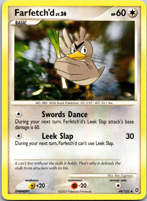 2007 Secret Wonders 49/132 Farfetch'd LP